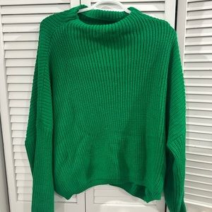 Mock Neck Ribbed Knit Batwing Sweater

Size Medium
